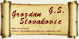 Grozdan Slovaković vizit kartica